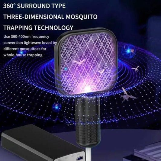 Portable USB Bug Zapper Racket with UV Light